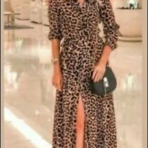 Leopard print long dress